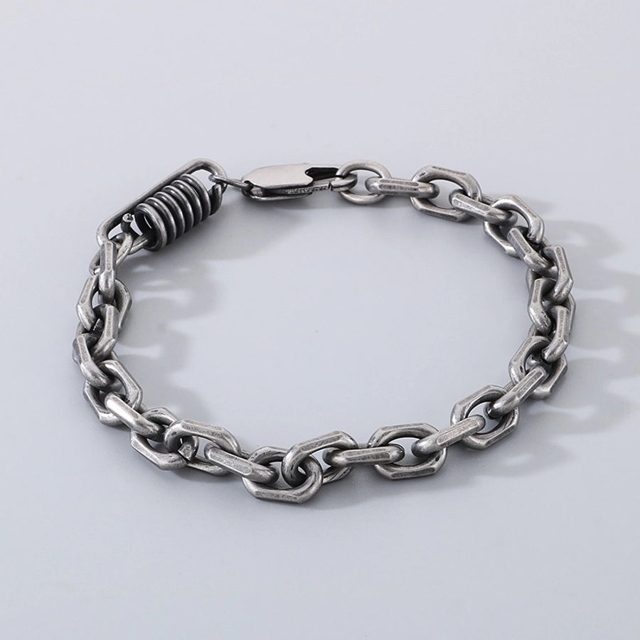 Simple Style Solid Color 304 Stainless Steel cable chain Bracelets In Bulk