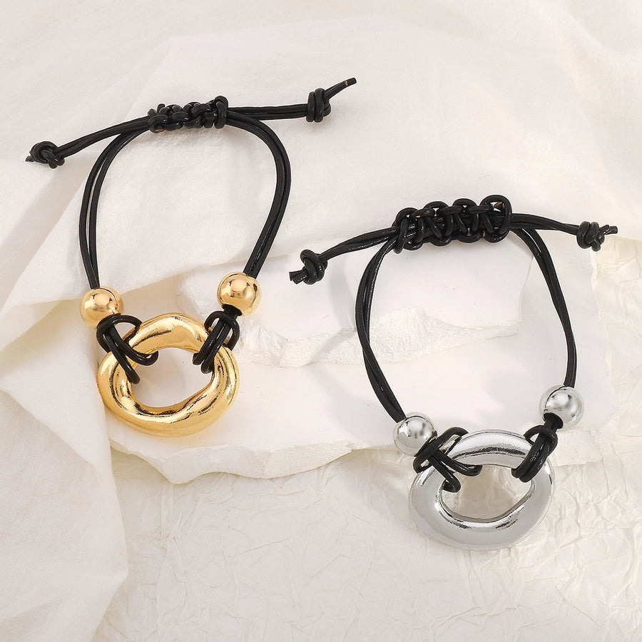 Classic Style Geometric Pu Leather Alloy  String Bracelets