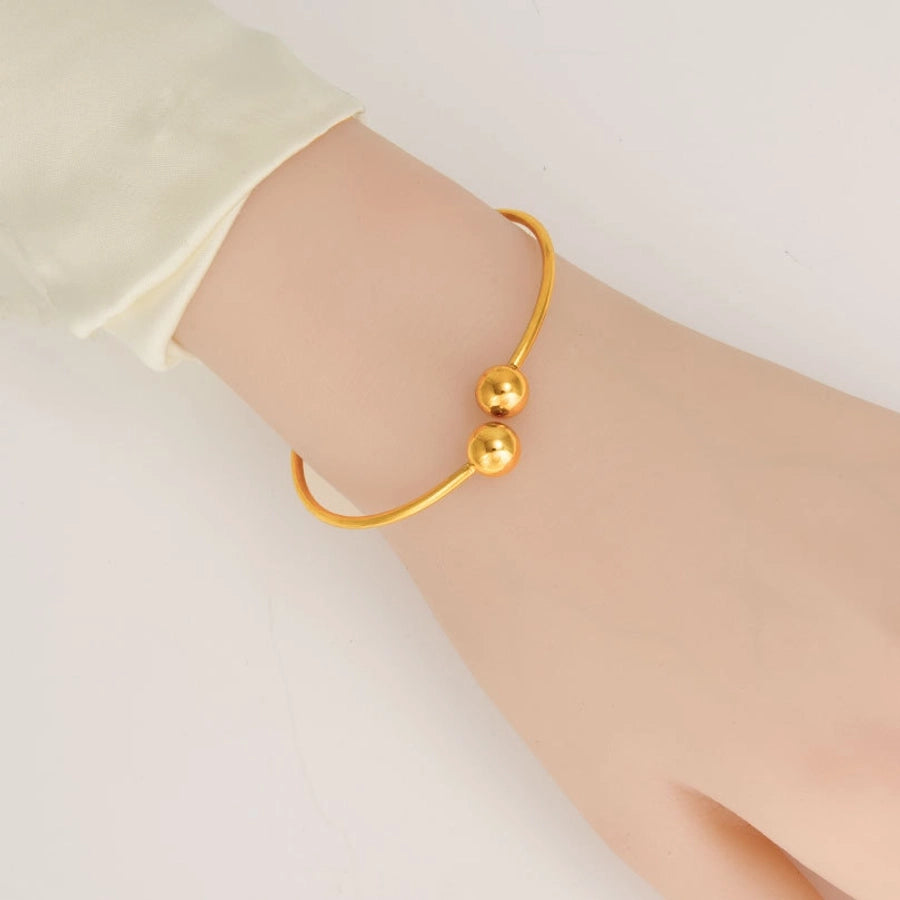 Simple Style Solid Color 304 Stainless Steel 18K Gold Plated Bangle In Bulk Stainless Steel Bracelets