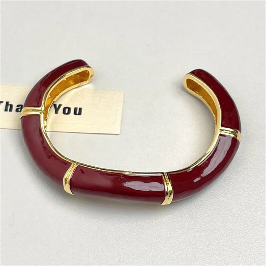 Jewelry Casual Vintage Style Simple Style Waves Copper Alloy Enamel Bangle