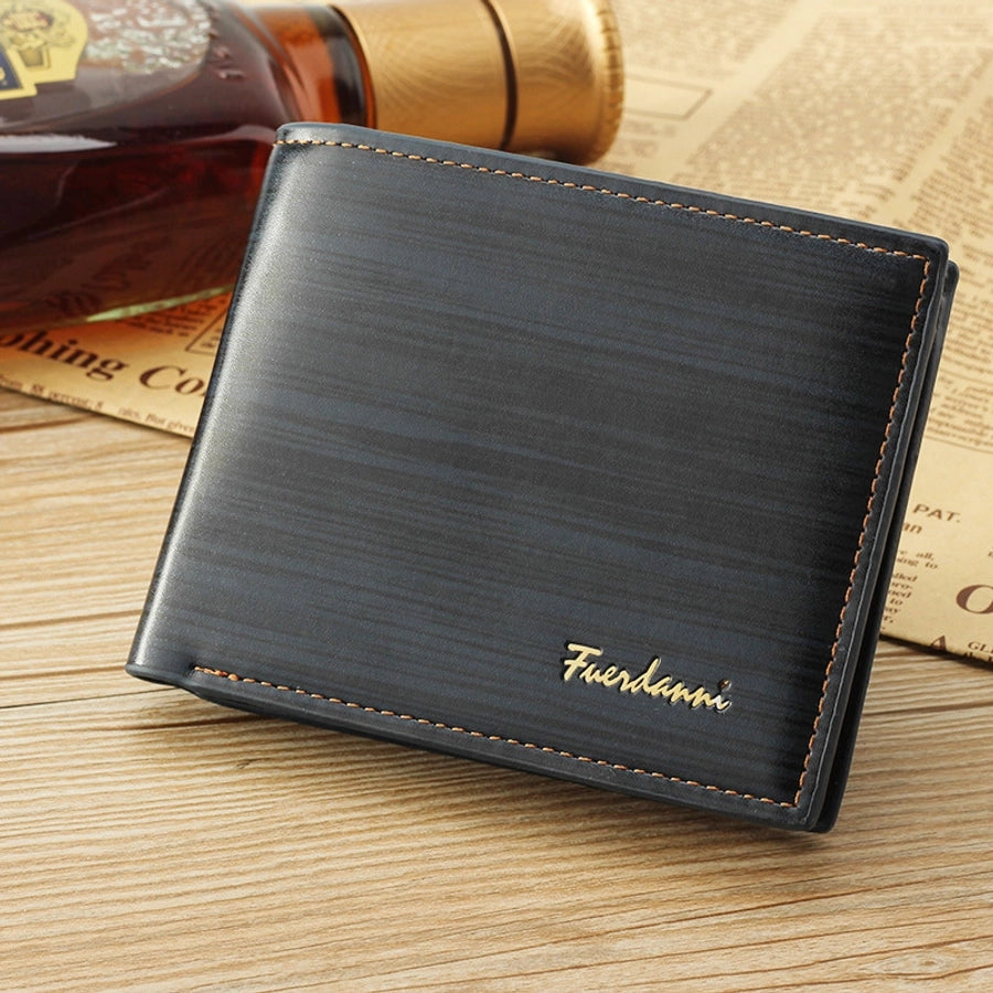 new men's wallet korean-style short wallet glossy wallet fashion loose-leaf soft leather beauty wallet factory