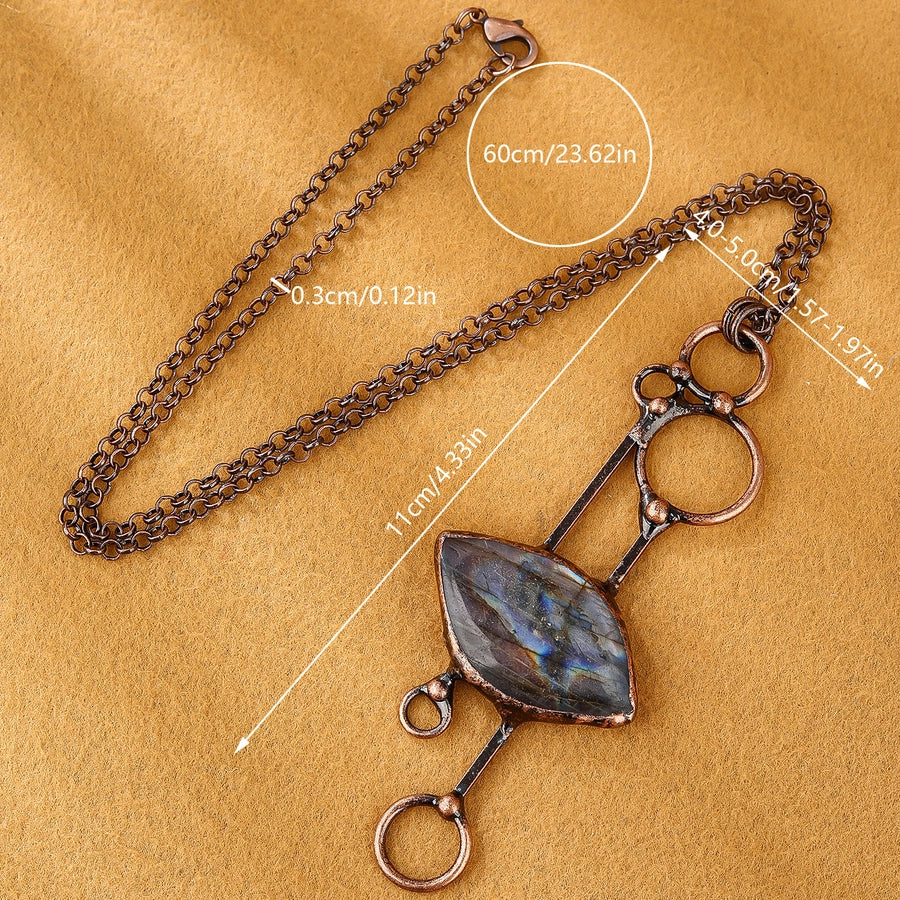 Labradorite Copper Irregular Labradorite Pendant Necklace