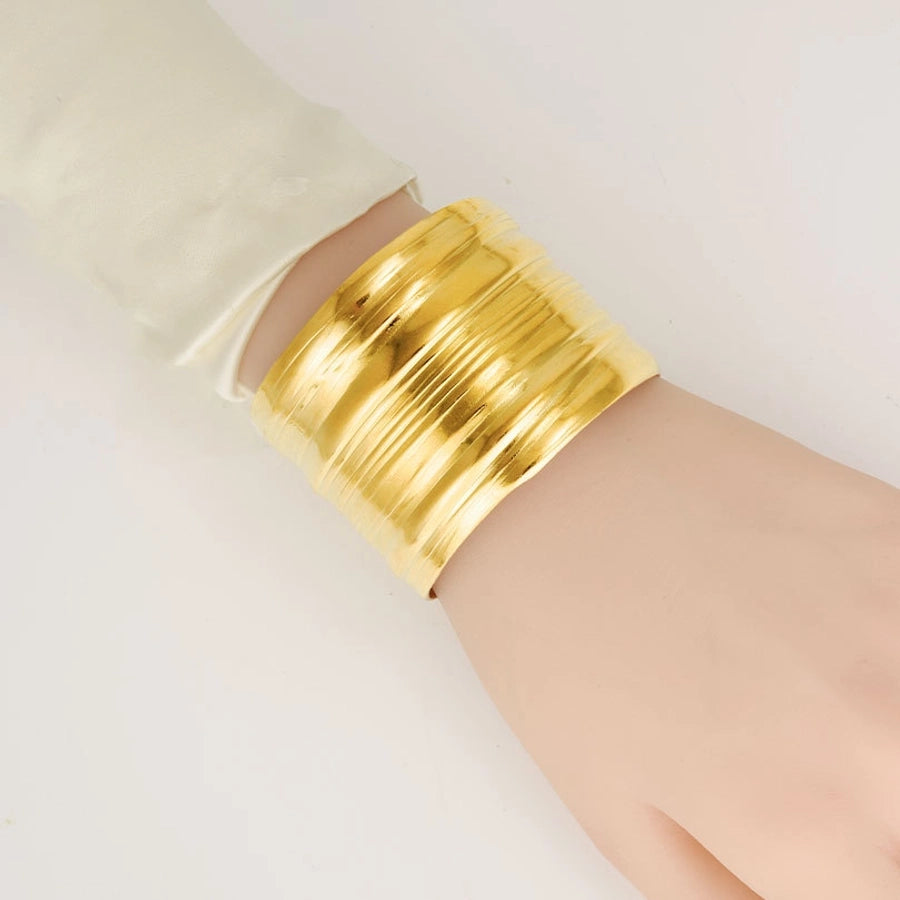 Hip-Hop Exaggerated Solid Color 304 Stainless Steel 18K Gold Plated Bangle In Bulk Stainless Steel Bracelets