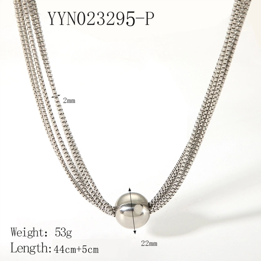 201 Stainless Steel Casual Streetwear Plating Geometric Necklace