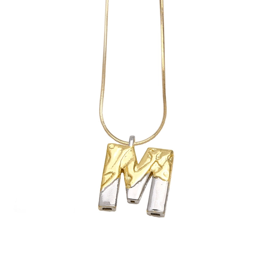 Copper 18K Gold Plated Plating Letter Pendant Necklace