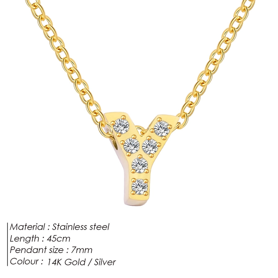 Jewelry Modern Style Simple Style Letter 304 Stainless Steel Pendant Necklace