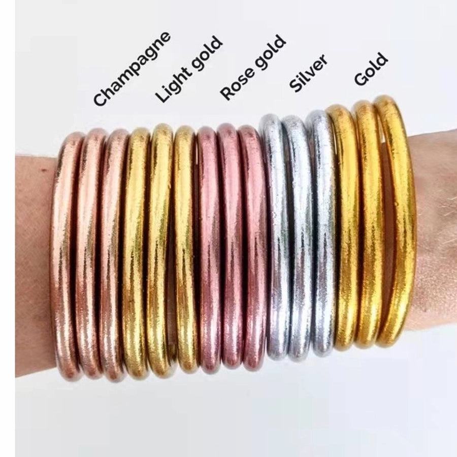 lady solid color silica gel women's bangle