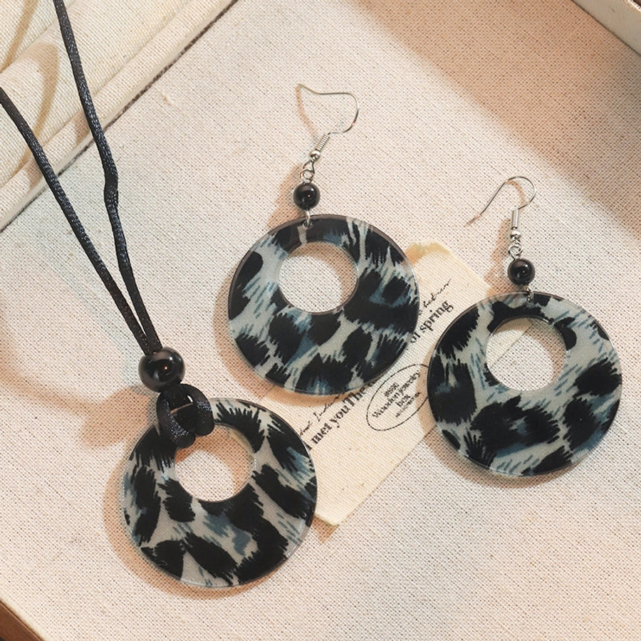 Simple Style Streetwear Leopard Arylic rope Women's Earrings Necklace