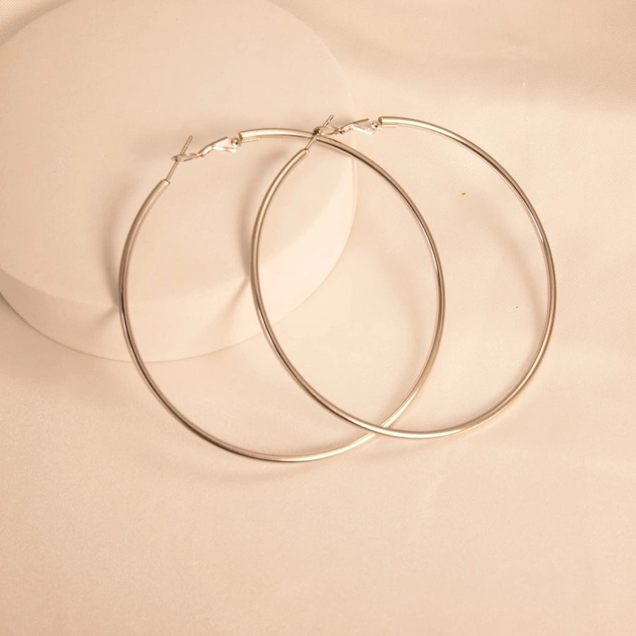 1 Pair Exaggerated Circle Plating 304 Stainless Steel 18K Gold Plated Earrings