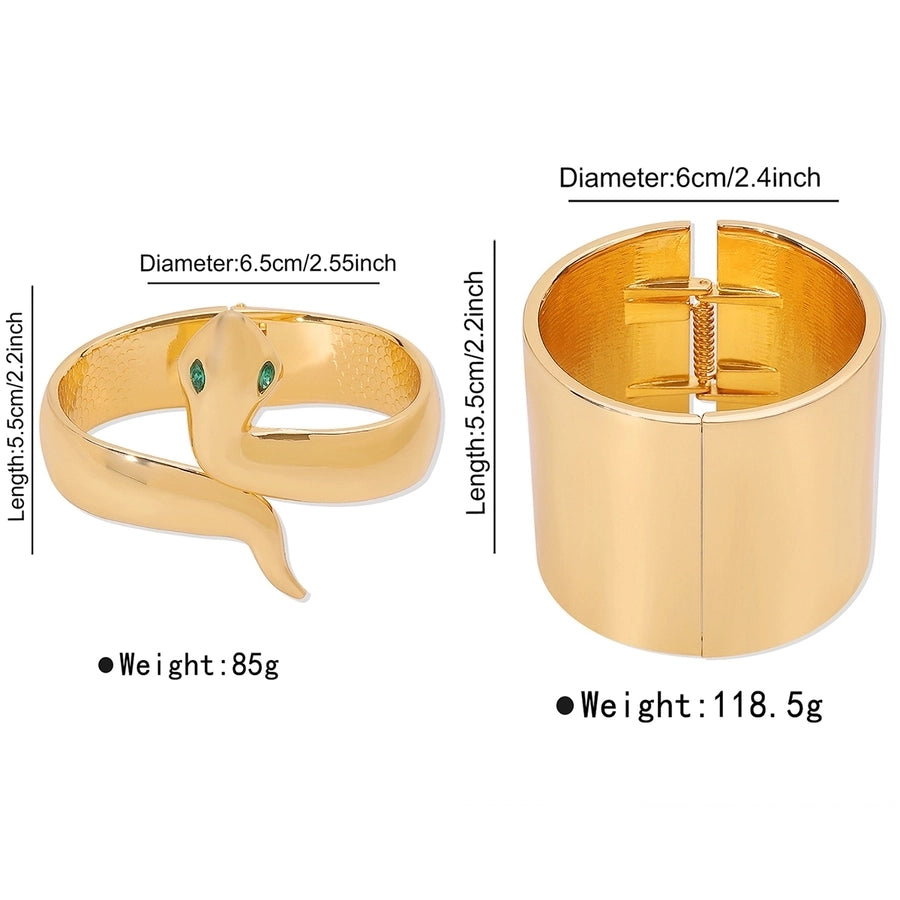 Elegant Exaggerated Geometric Alloy Bangles