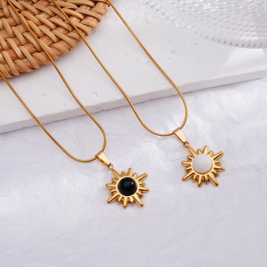 Jewelry Retro Simple Style Sun 304 Stainless Steel 316 Stainless Steel  Pendant Necklace