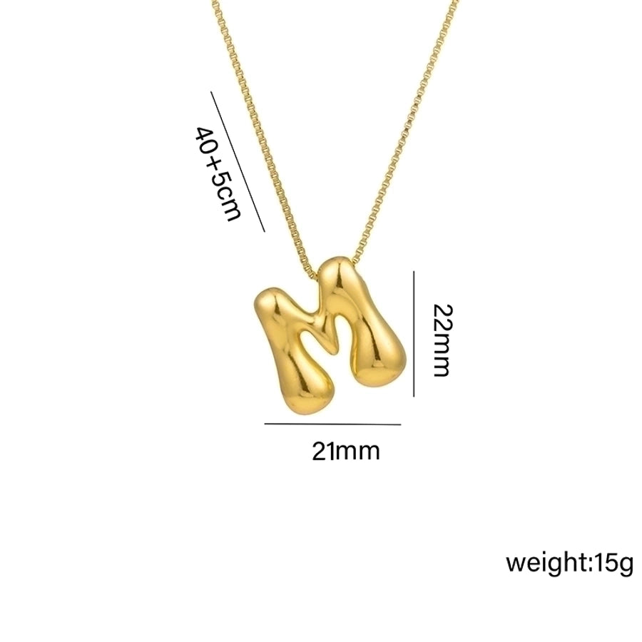 Jewelry Hip-Hop Simple Style Letter Titanium Steel 18K Gold Plated Plating Pendant Necklace