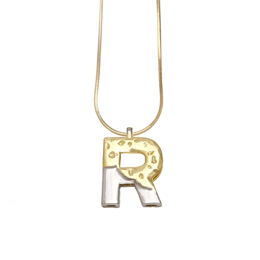 Copper 18K Gold Plated Plating Letter Pendant Necklace