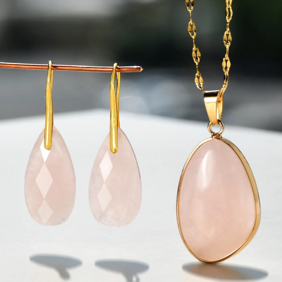 Jewelry Simple Style Water Droplets natural stone Copper Jewelry Set