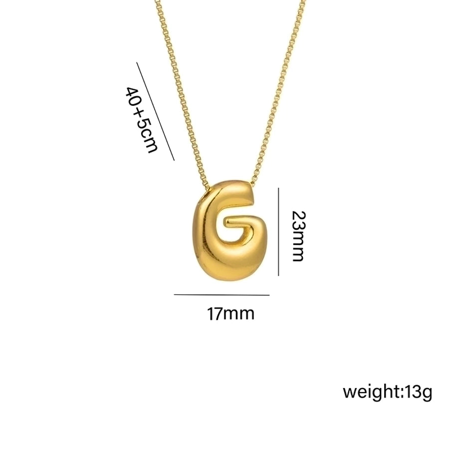 Jewelry Hip-Hop Simple Style Letter Titanium Steel 18K Gold Plated Plating Pendant Necklace