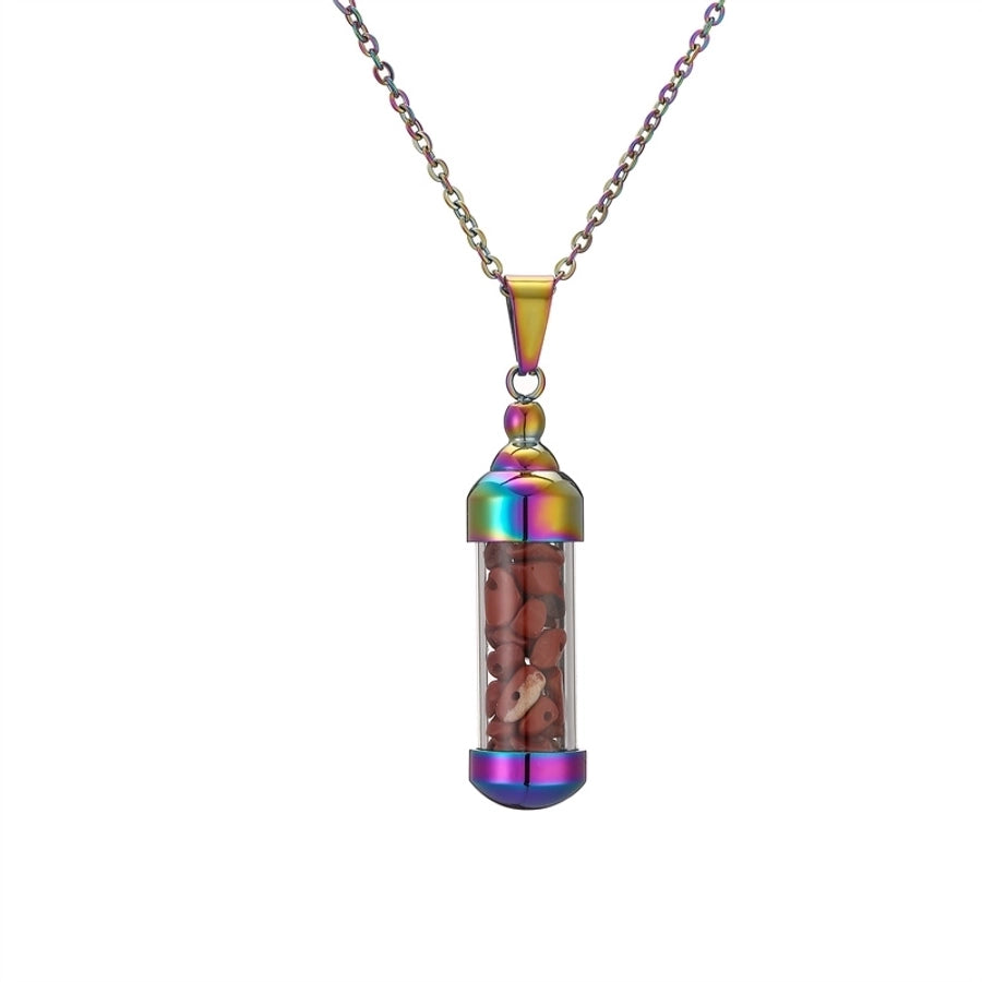 Jewelry Elegant Streetwear Geometric Stainless Steel gravel Plating Pendant Necklace