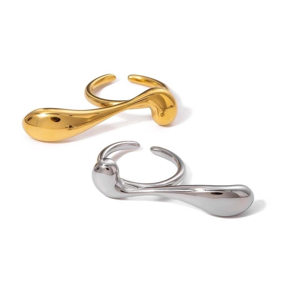 Jewelry Vacation Simple Style IG Style Water Droplets 316 Stainless Steel  18K Gold Plated Plating Open Rings