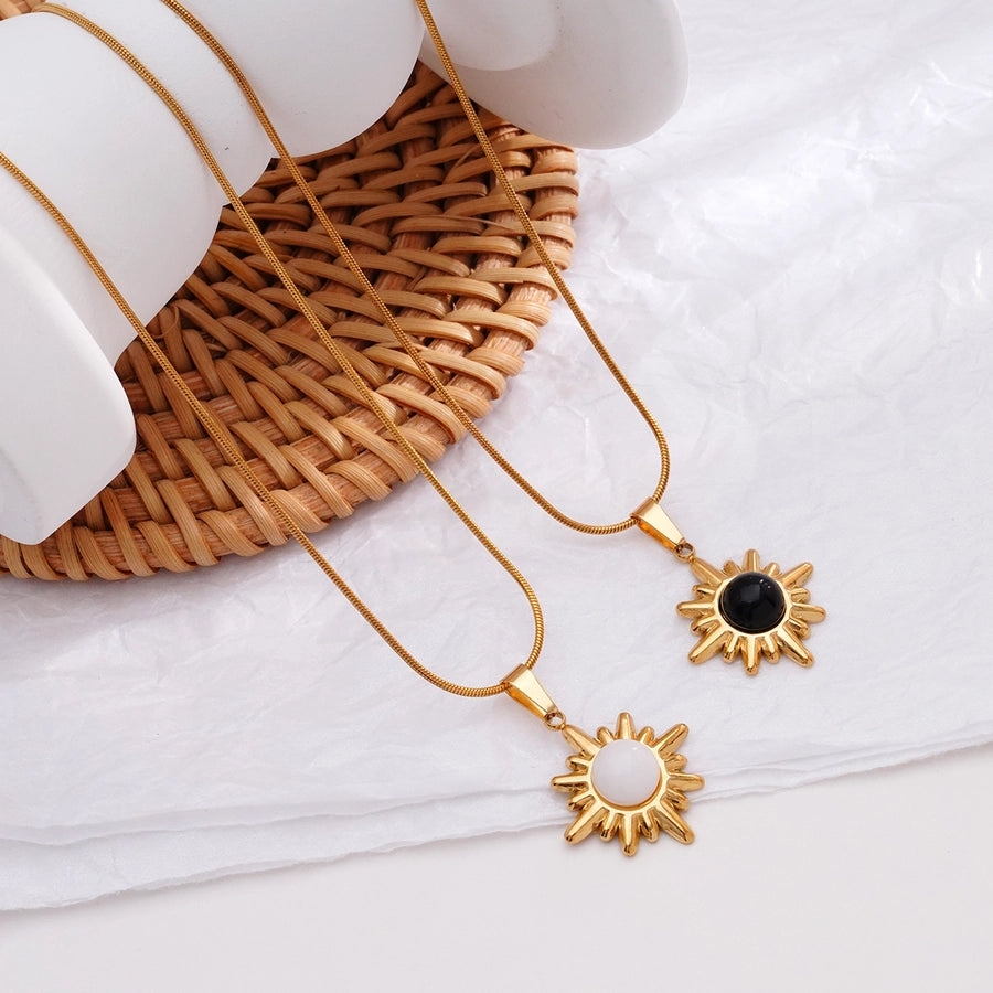 Jewelry Retro Simple Style Sun 304 Stainless Steel 316 Stainless Steel  Pendant Necklace