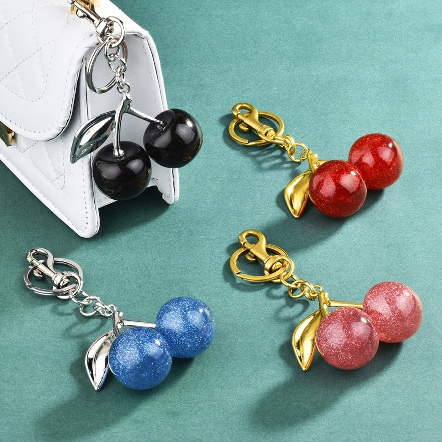 Artificial Crystal Alloy Cherry Bag Charms