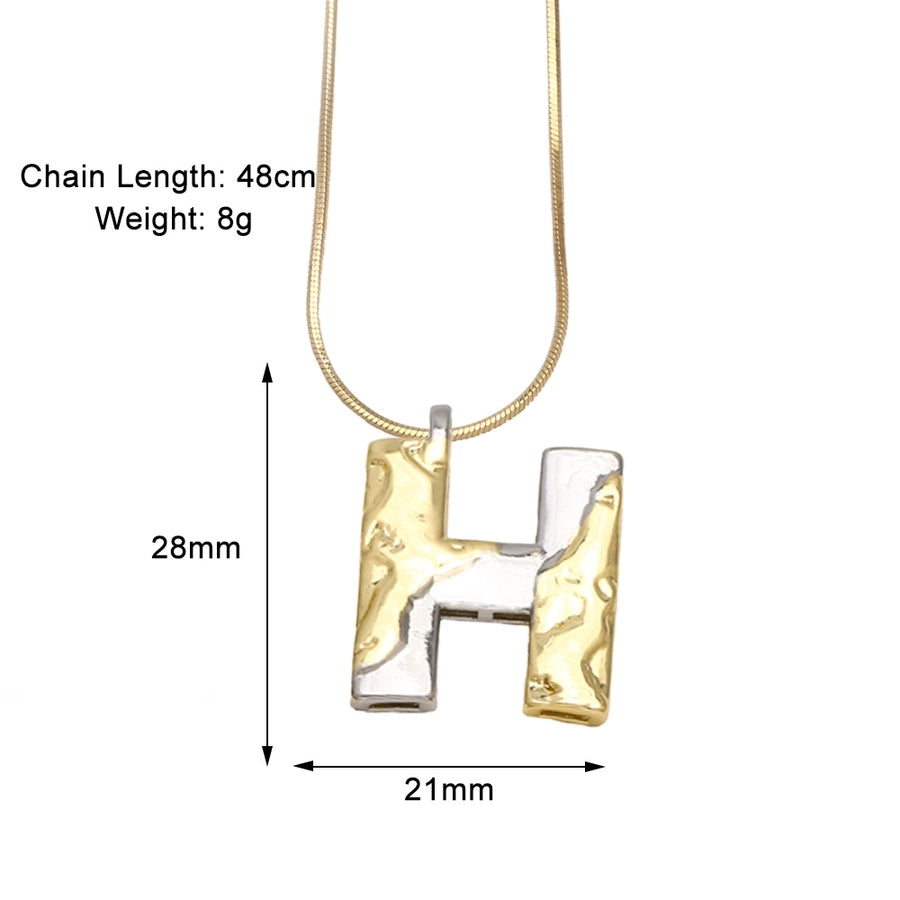 Copper 18K Gold Plated Plating Letter Pendant Necklace