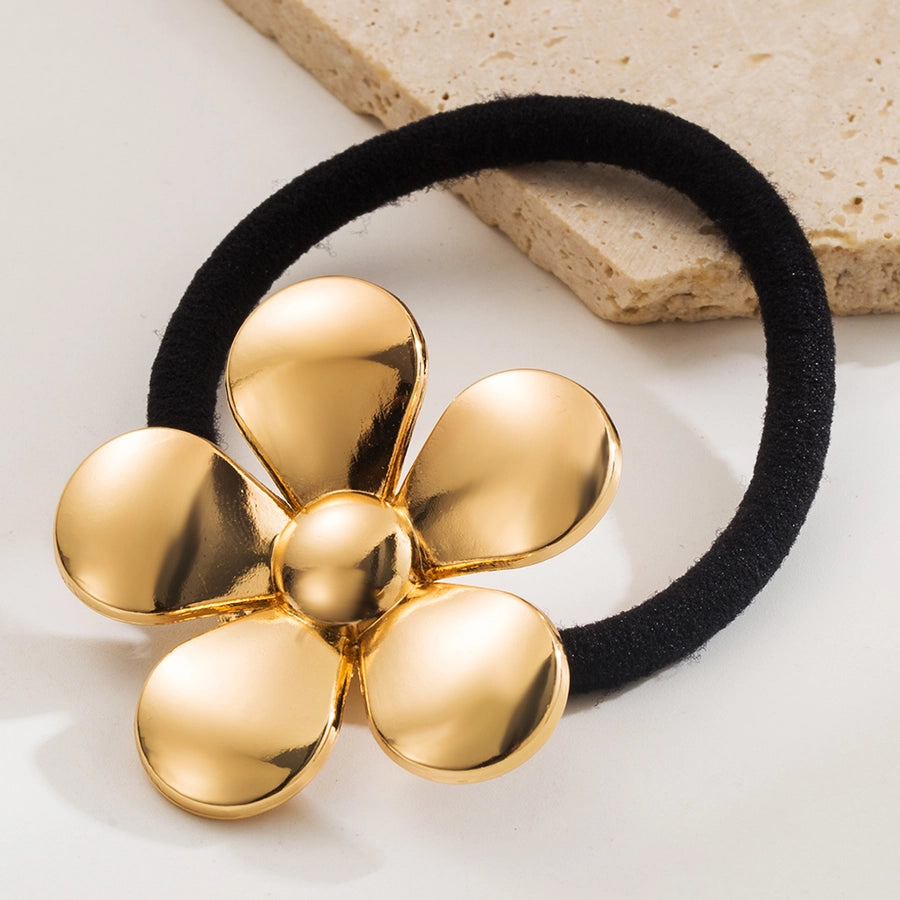 Elegant Simple Style Women's Flower Alloy Cloth Hair Tie