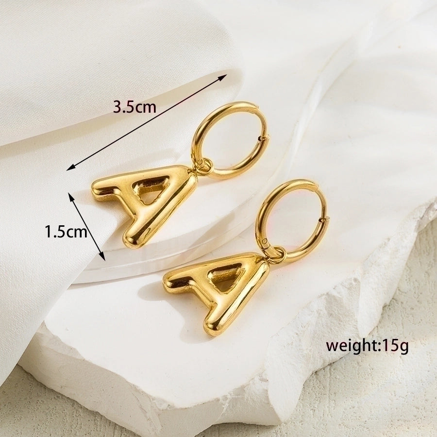 Jewelry IG Style Casual Classic Style letter 304 Stainless Steel 18K Gold Plated Solid Color