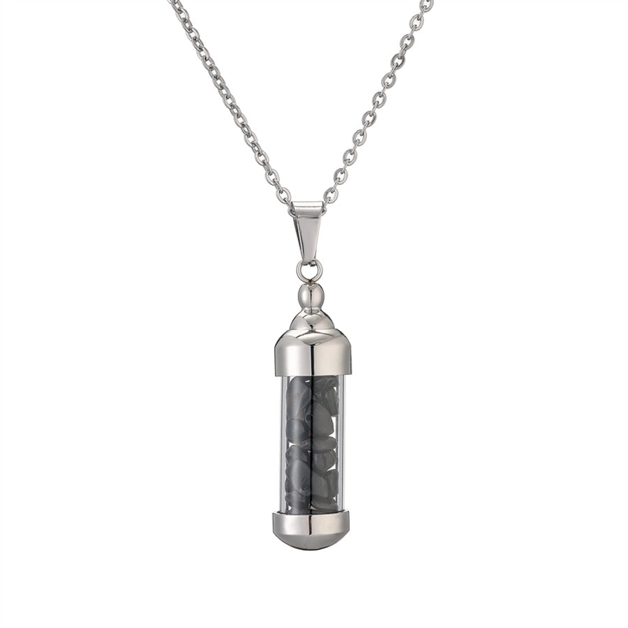 Jewelry Elegant Streetwear Geometric Stainless Steel gravel Plating Pendant Necklace