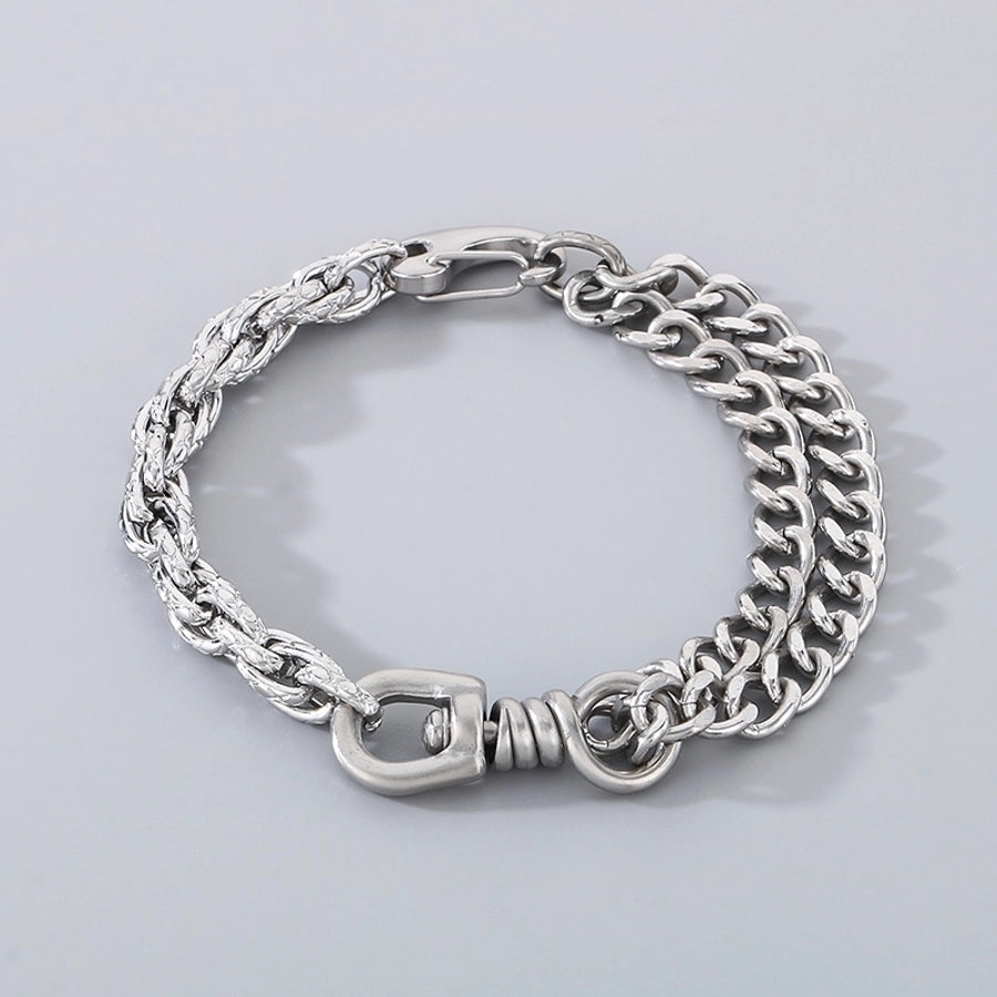 Simple Style Geometric 304 Stainless Steel Cuban Link Chain Curb Chain Bracelets In Bulk