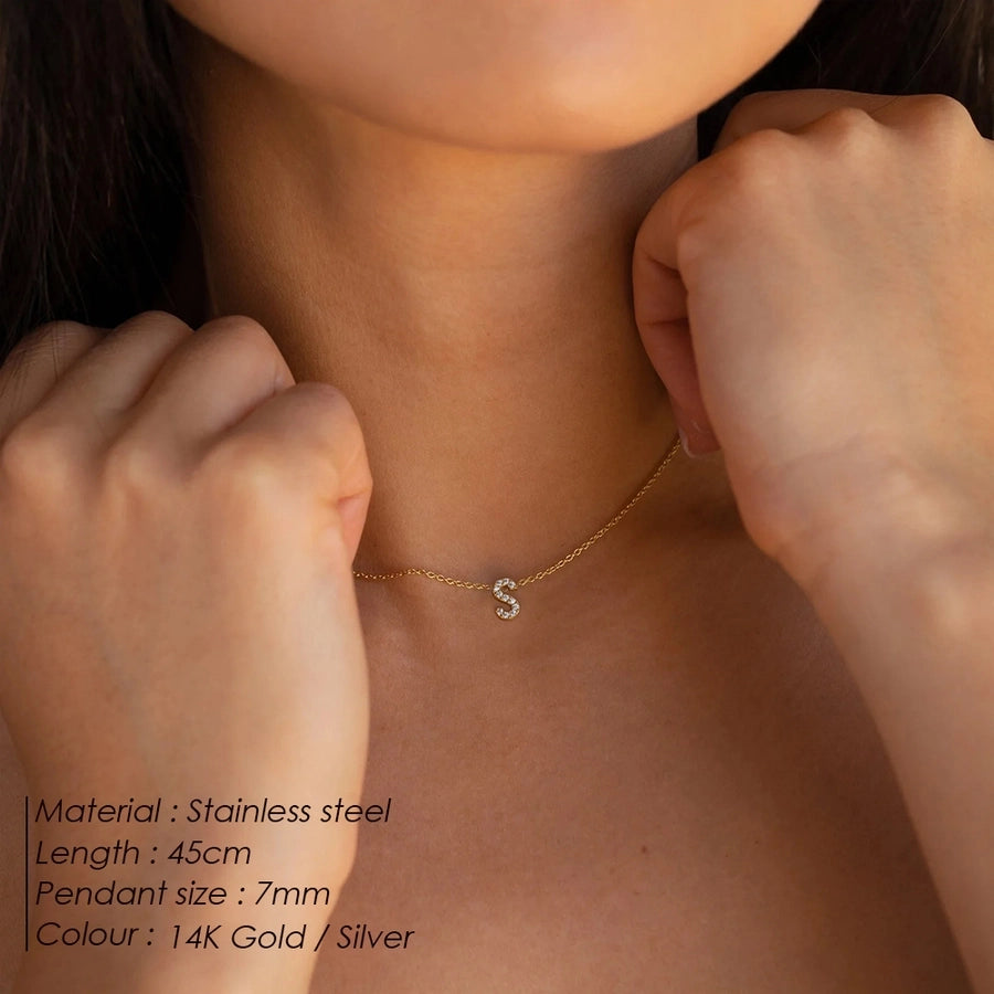 Jewelry Modern Style Simple Style Letter 304 Stainless Steel Pendant Necklace