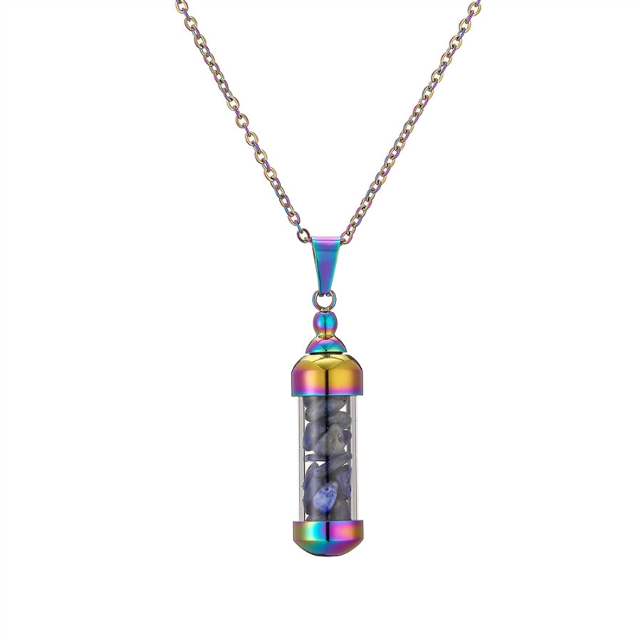 Jewelry Elegant Streetwear Geometric Stainless Steel gravel Plating Pendant Necklace