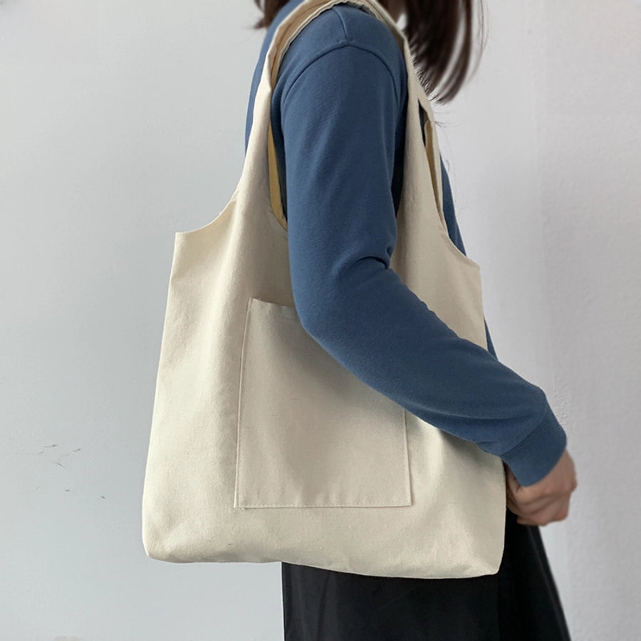 Pure color blank hand-painted canvas bag female single shoulder Japanese simple artistic Travel large capacity student class book bag