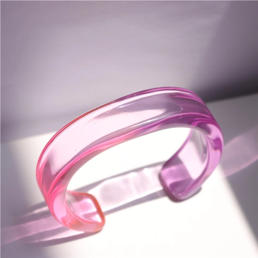 simple style solid color arylic women's bangle