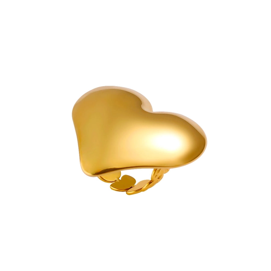 Jewelry Vacation Simple Style Commute Heart Shape 304 Stainless Steel 18K Gold Plated Open Rings