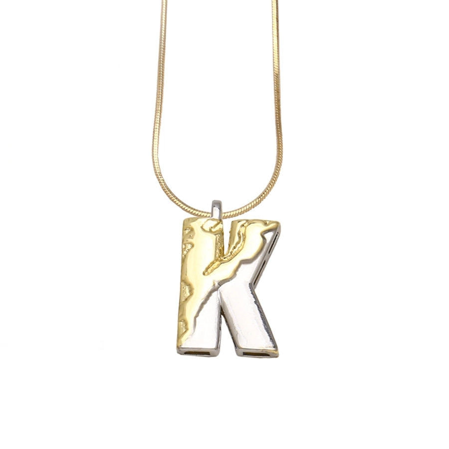 Copper 18K Gold Plated Plating Letter Pendant Necklace