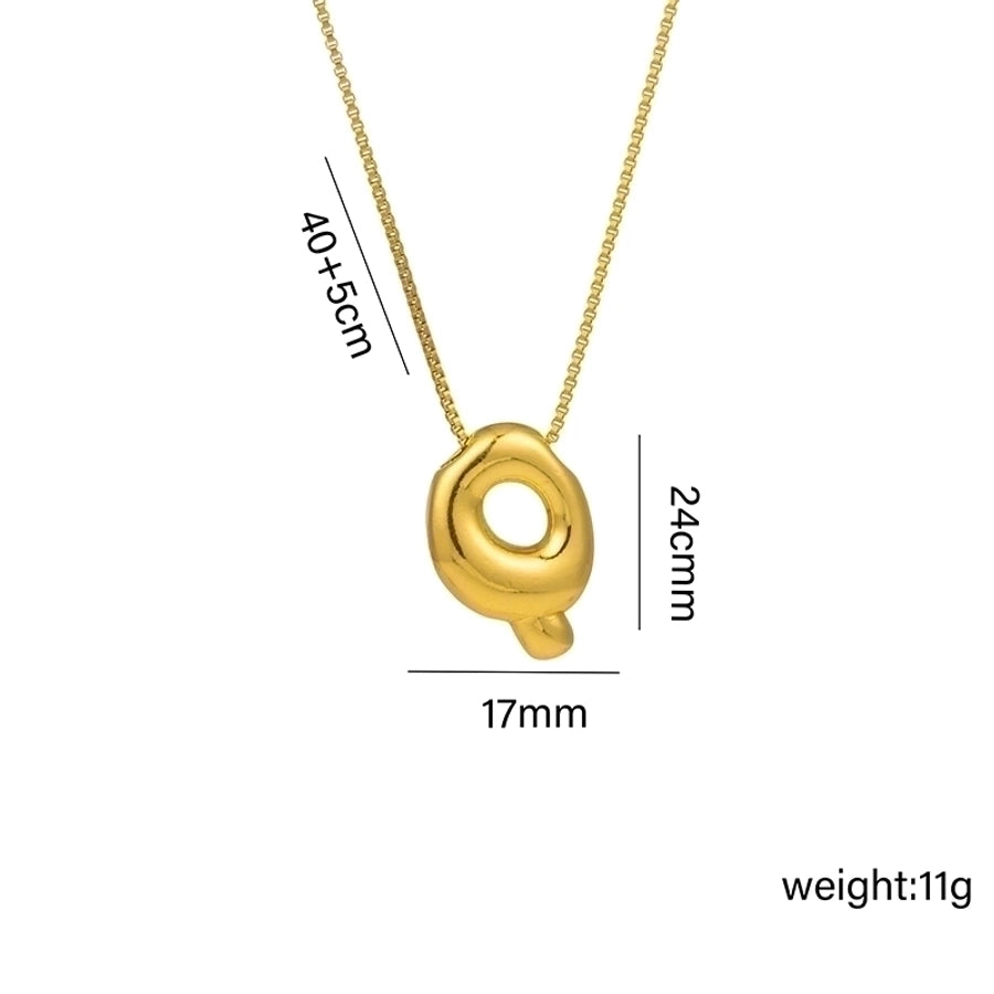 Jewelry Hip-Hop Simple Style Letter Titanium Steel 18K Gold Plated Plating Pendant Necklace