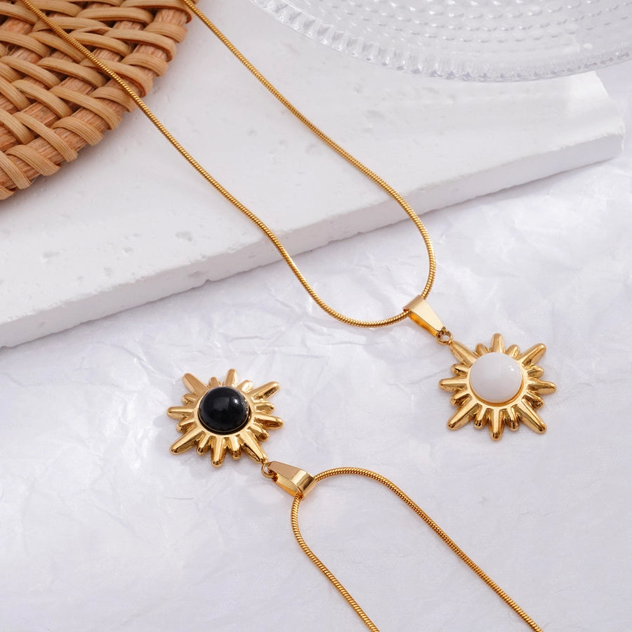 Jewelry Retro Simple Style Sun 304 Stainless Steel 316 Stainless Steel  Pendant Necklace