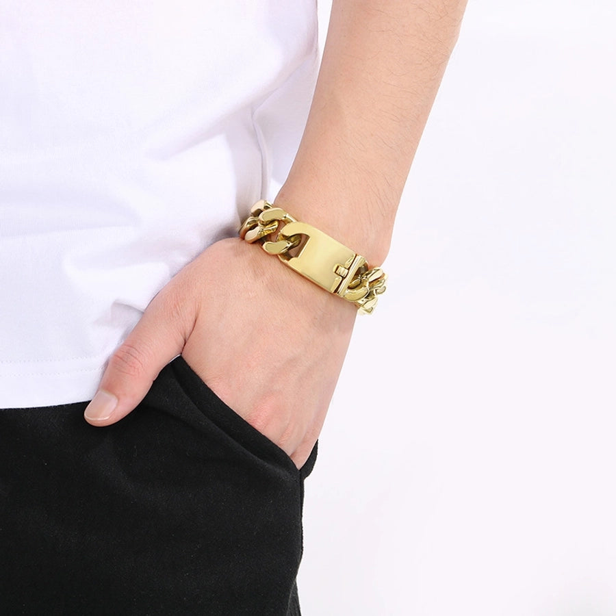 Jewelry Vintage Style Geometric 304 Stainless Steel 18K Gold Plated Bracelets Necklace