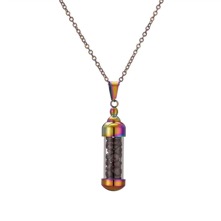 Jewelry Elegant Streetwear Geometric Stainless Steel gravel Plating Pendant Necklace