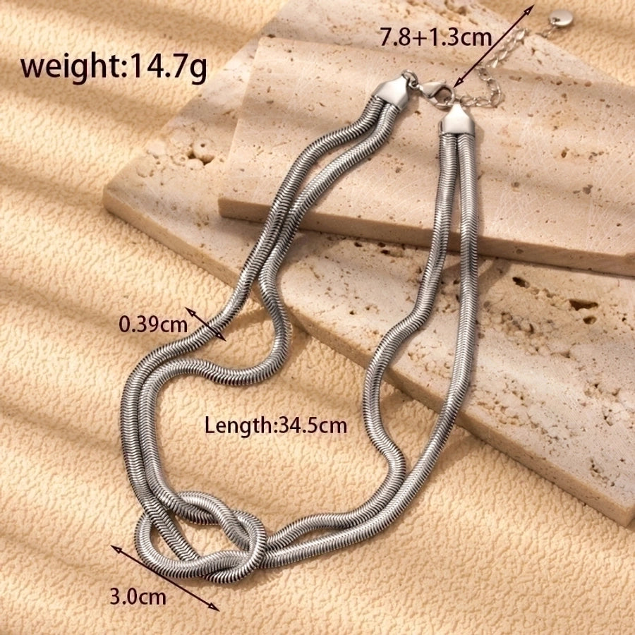 simple style knot stainless steel plating 18k gold plated bracelets necklace