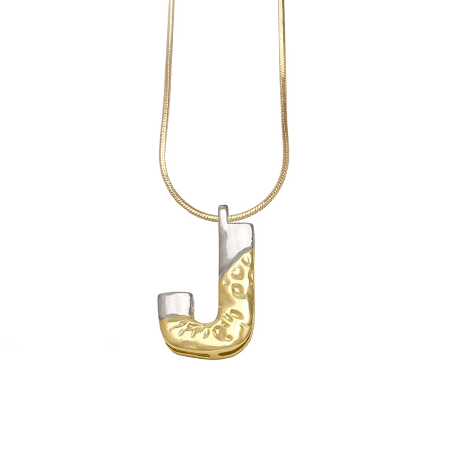 Copper 18K Gold Plated Plating Letter Pendant Necklace