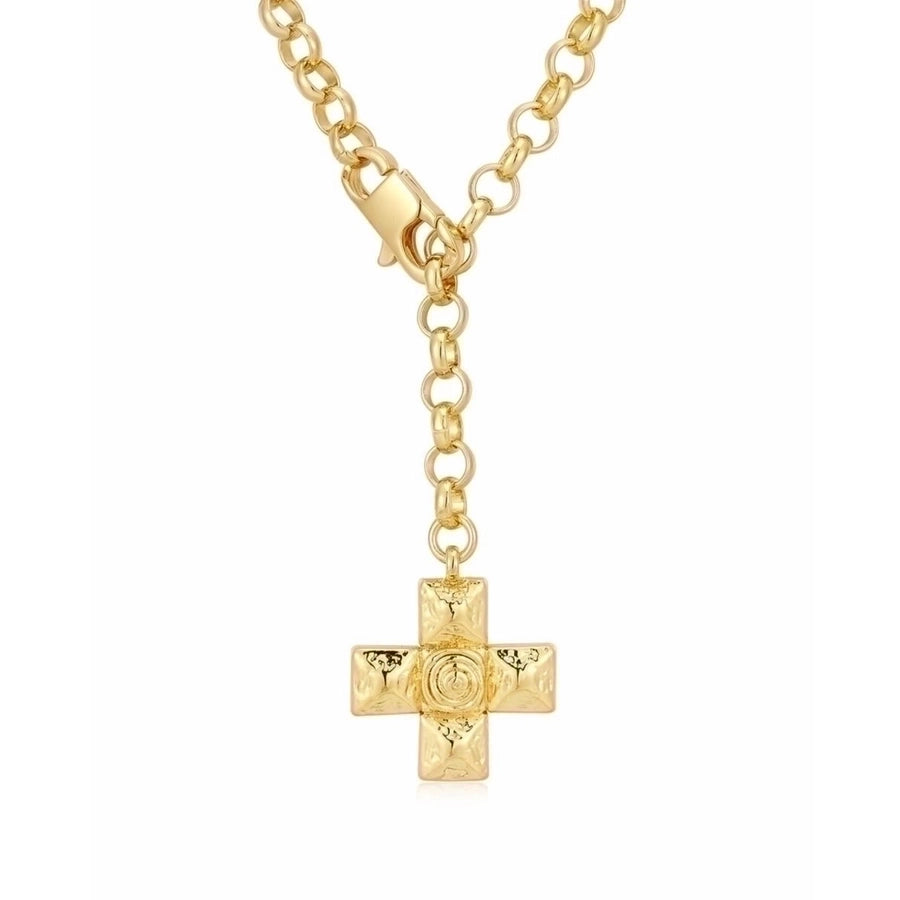 Jewelry Retro Cross Titanium Steel 18K Gold Plated Plating Pendant Necklace