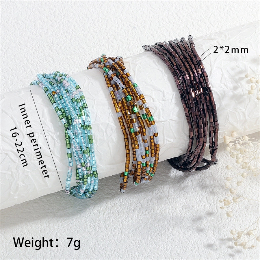 Classic Style Bow Knot Glass Copper Beaded Bracelets