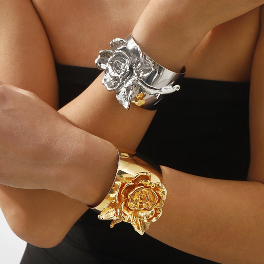 Exaggerated Flower Alloy  Bangles