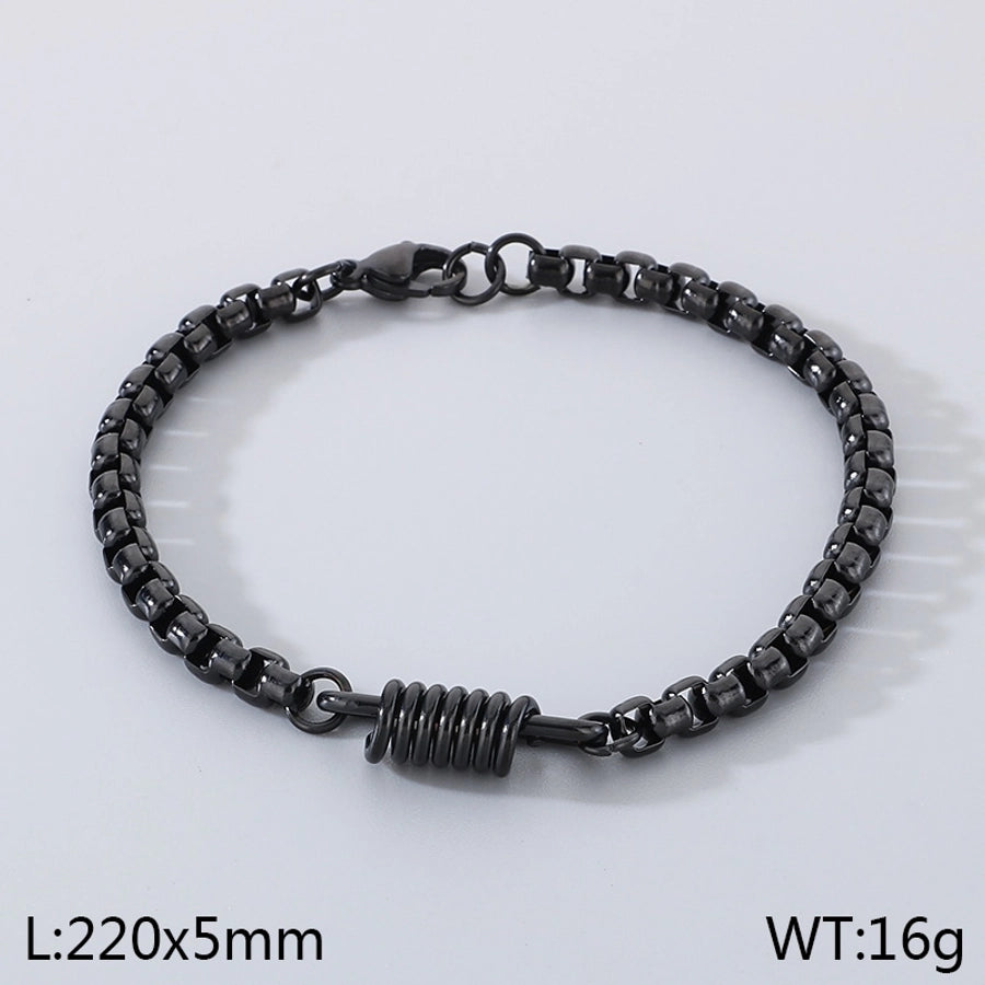 Simple Style Solid Color 304 Stainless Steel 18K Gold Plated cable chain Bracelets In Bulk