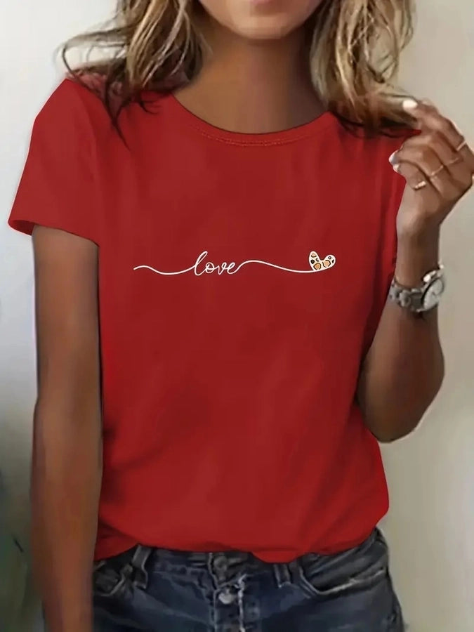 Women's T-shirt Short Sleeve T-Shirts Vacation Simple Style Letter