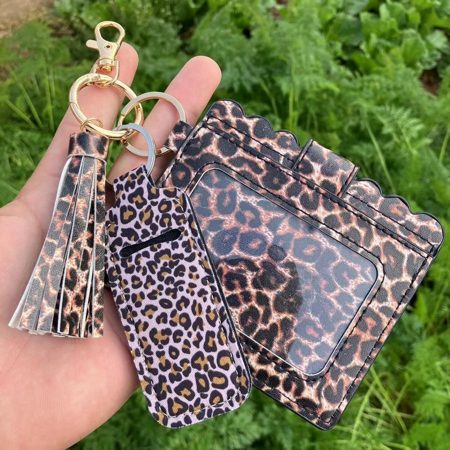 Women's Geometric Pu Leather Open Card Holders