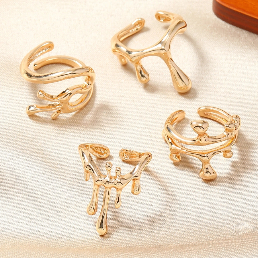 IG Style Exaggerated Geometric Solid Color Alloy Unisex Rings