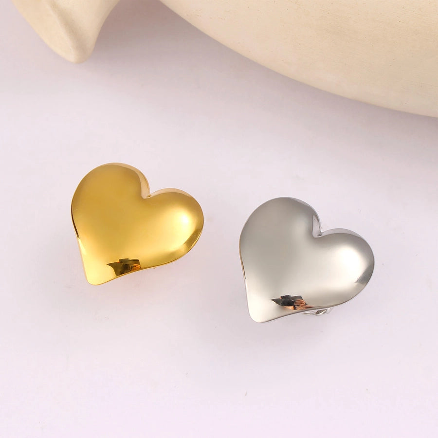 Jewelry Vacation Simple Style Commute Heart Shape 304 Stainless Steel 18K Gold Plated Open Rings