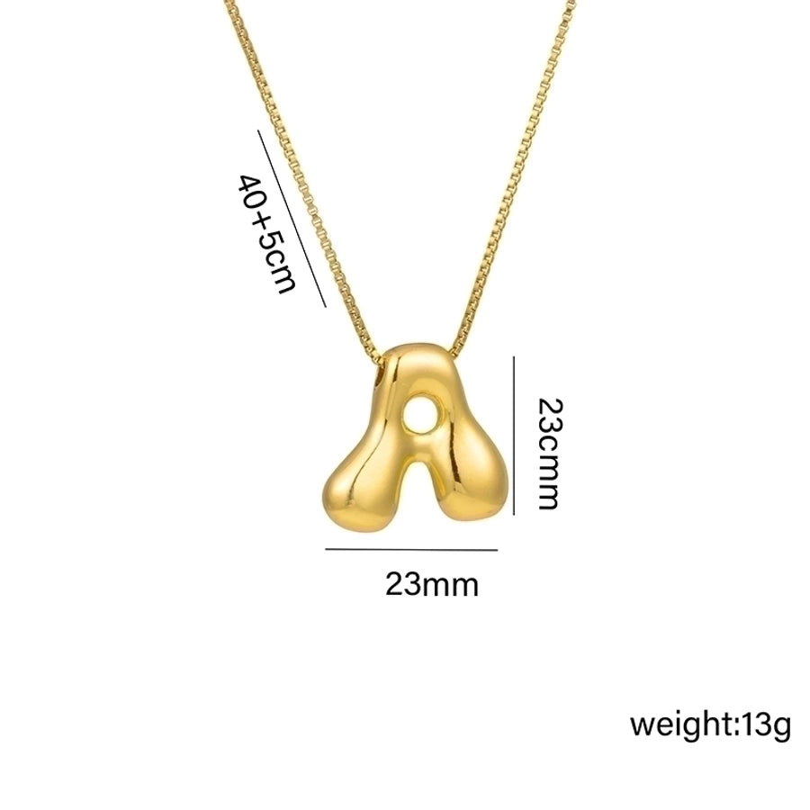 Jewelry Hip-Hop Simple Style Letter Titanium Steel 18K Gold Plated Plating Pendant Necklace