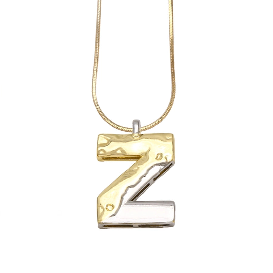 Copper 18K Gold Plated Plating Letter Pendant Necklace